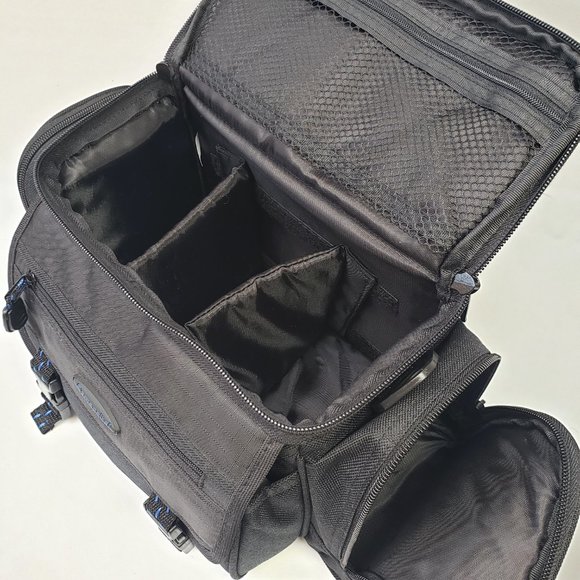 NEW Samsonite Camera Camcorder Bag 6 Pockets Dividers Shoulder Strap 809BK Black - Picture 12 of 16